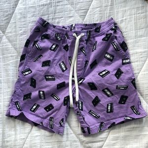 Urban Outfitters Purple Shorts with VHS Tapes
